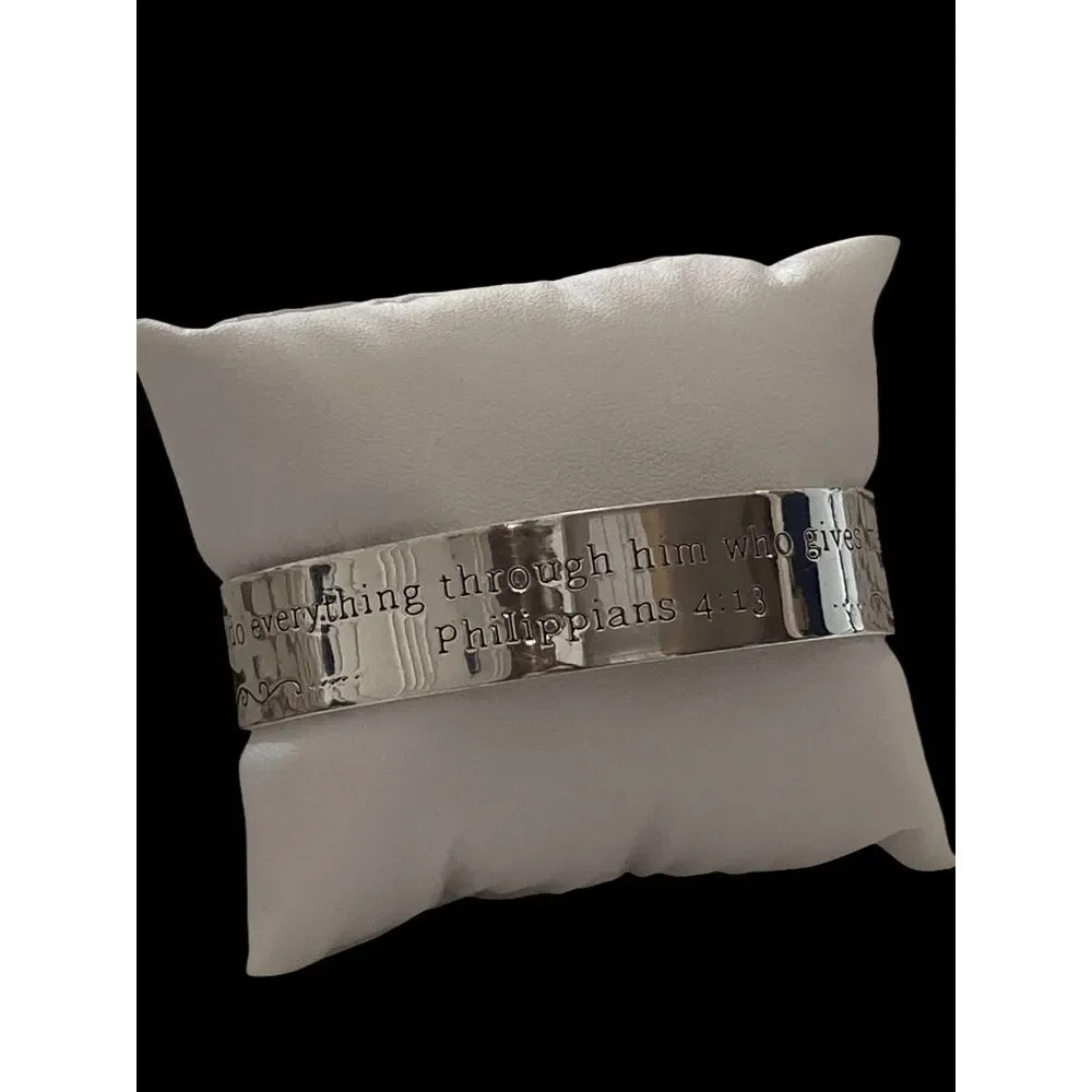 Scripture Bracelet Cuff Silver‎ Plated